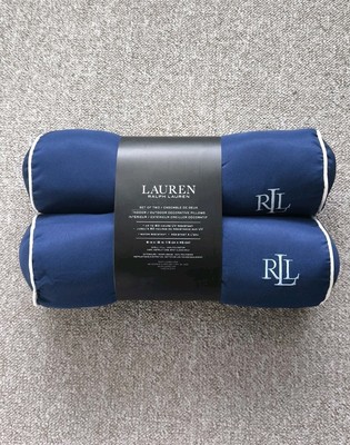 Lauren Ralph Lauren Indoor/Outdoor Dekokissen X2 Navy Brandneu 20x7''