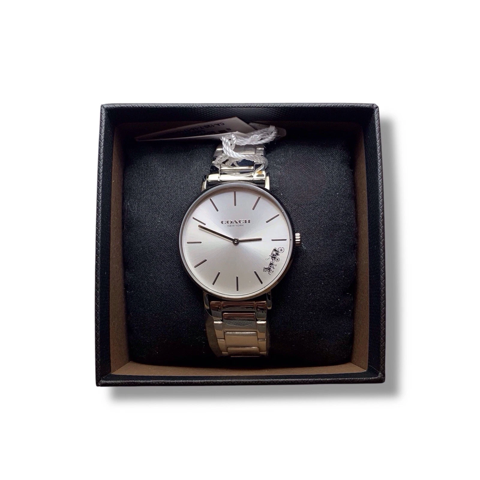 Orologio Coach Perry Donna 36mm Quadrante Argento Acciaio Tondo 14503344 NUOVO