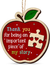 Christmas Teacher Gifts for Women - Wooden Christmas Ornaments 2025 for Tree Dec