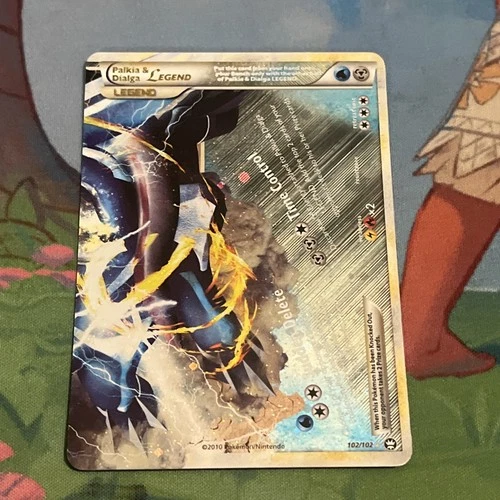 Pokemon TCG Palkia and Dialga Legend Holo HGSS Triumphant Bottom Card 102/102