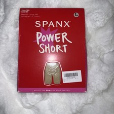 NIB Spanx Women's Sz Large Power Shorts Seamless Shaper Short nude 6" Inseam