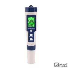 5-in-1 Water Tester Meter For PH/TDS/EC/Salinity/Temp, IP67 Waterproof