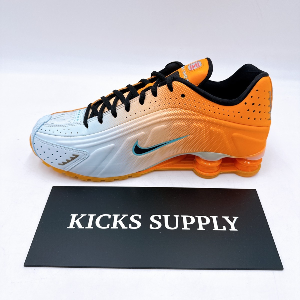 Nike Shox R4 IH2343-801 Vivid Orange Glacier Blue Women's Sneakers