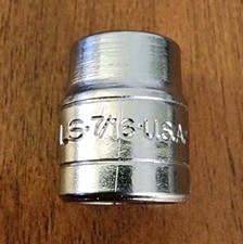S-k Wayne 45114 Socket 716 6-point 38 Drive Vintage Usa Tools