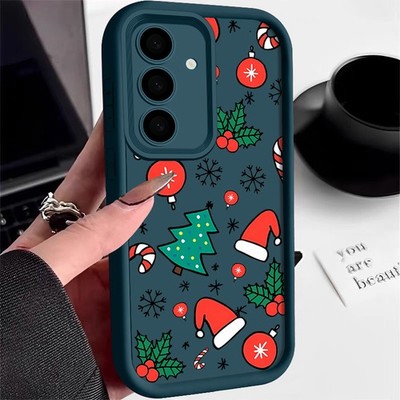 Christmas Tree Hat Case For Samsung S25 Edge S24 FE S23 Ultra S22 Plus A17 Cover