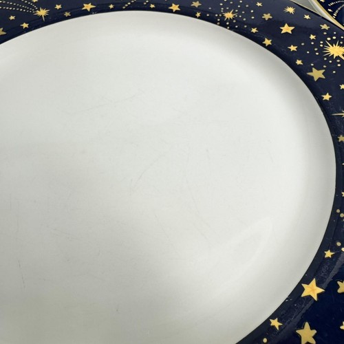 Rare 1993 Vitromaster GALAXY 4 Plates & 4 Bowls Blue with Gold Stars Celestial - Picture 9 of 20