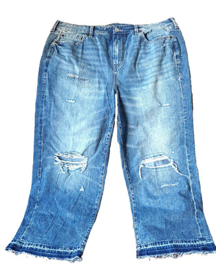 Torrid #FeelTheFit Jeans Size 18S Distressed Perfect Wide Leg Stretch NWT