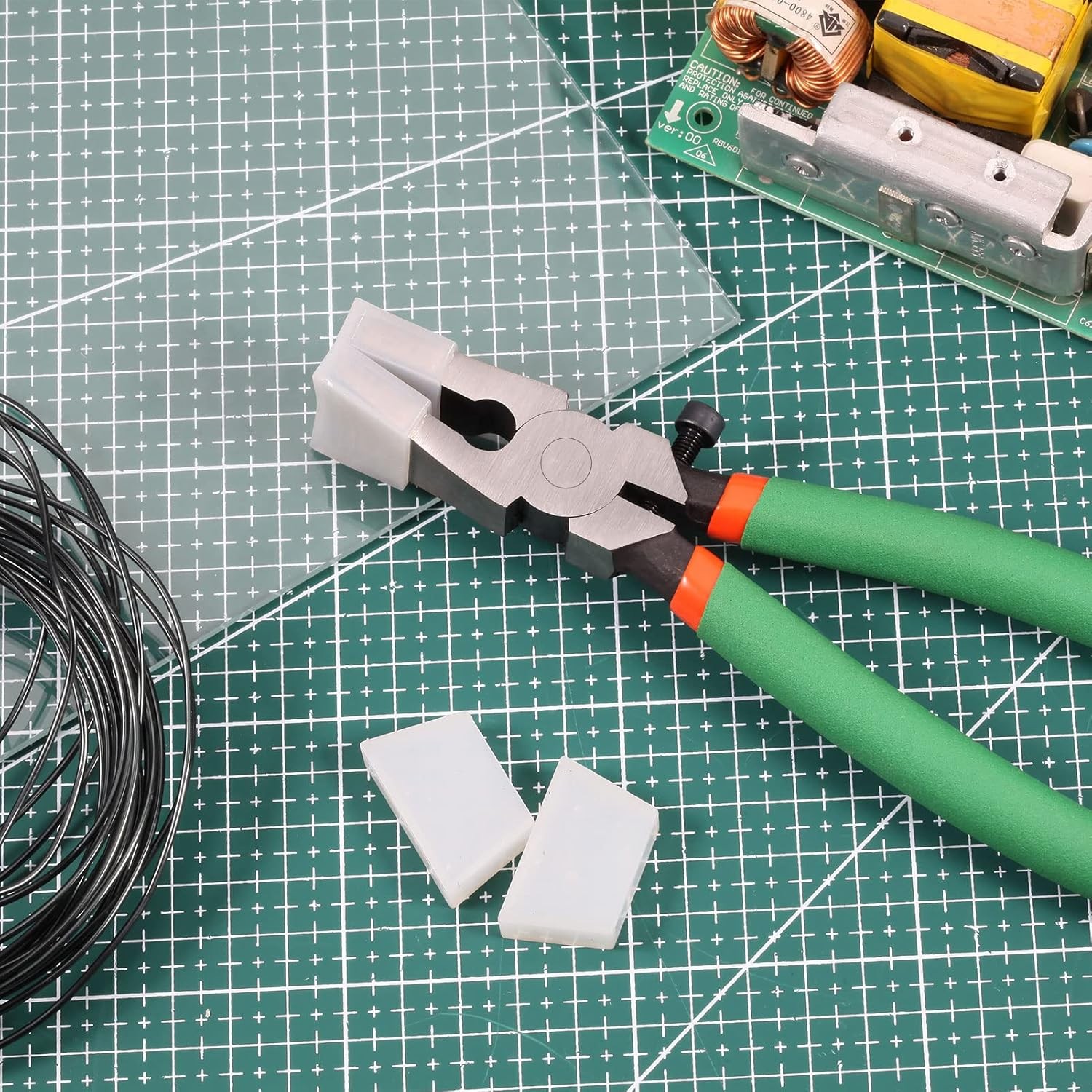 SPEEDWOX 8 Inch Glass Running Pliers Heavy Duty Key Fob Tool Silver 