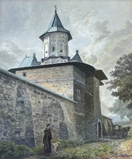 Approach To Zamca - Original Oil on Wood Panel, 2023, Signed: Bancesco