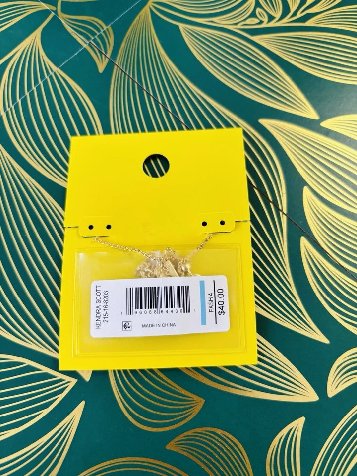 Kendra Scott Letter “A” Pendent 14k Gold Plated Brass Reversible Necklace - Image 2 of 4