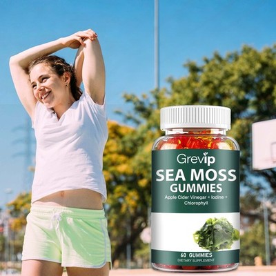 Sea Moss Gummies - with Irish Sea Moss, Bladderwrack, Apple Cider Vinega- 60 PCS