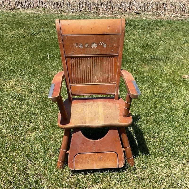 Vintage Wooden Convertible Baby High Chair with Tray, Brown High Chairs