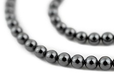 Round Non-Magnetic Hematite Beads 5mm Grey Gemstone 16 Inch Strand