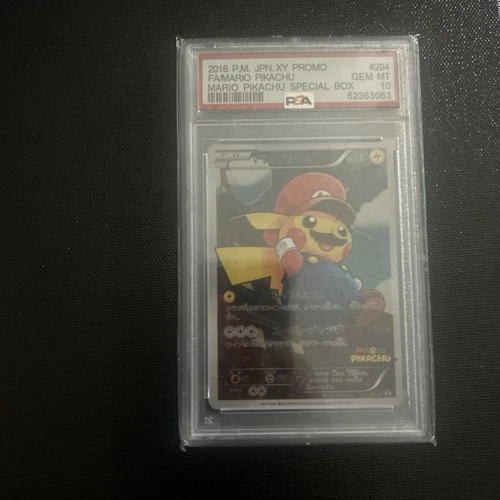 New ListingPSA10 Mario Pikachu Promo XY-P 294/XY-P 2016 Pokémon JPN Holo Full Art