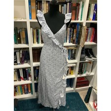 Madewell Light Blue Floral Ruffle Wrap Maxi Dress - Size 10
