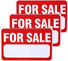 3-Pack of 12" X 8" Self-Adhesive Sale Sign Decals, for Cars, Vehicles, and Homes