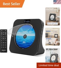 Portable CD Player with Bluetooth RX/TX, FM Radio USB - Black Desktop Des...
