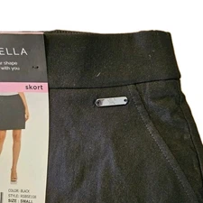 NWT Rafaella Ladies Pull On Stretch Skort Skirt, Black, Size Small