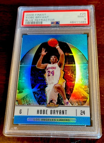 KOBE BRYANT 2006-07 Topps Finest BLUE REFRACTOR PARALLEL PSA 9  #191/299 Lakers 
