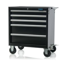 SGS 26in Professional 5 Drawer Tool Cabinet Steel, Drawer Liner, Slides & Wheels