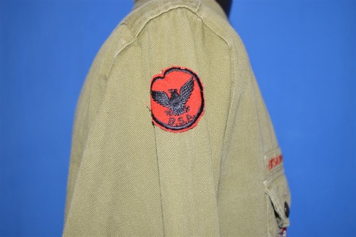 vtg 40s BOY SCOUTS UNIFORM CHANGE BUTTON WYOMING PA SWEET ORR shirt LARGE L - Picture 4 of 8