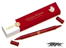 Henna Penna Natural Temporary Tattoos - Thick/Thin Two Ended Pen, easily applied