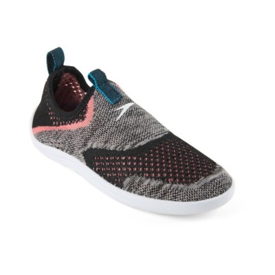 SPEEDO Size L 4-5 Girls' Surf Strider Water Shoes Heather Gray Pink White Black