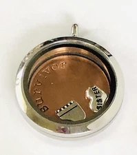 ORIGAMI OWL Floating CHARM LOCKET Silvertone Round PENDANT