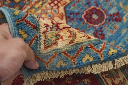 3 x 10 ft Blue Turkish Mamluk Fine quality Hand knotted Medallion Runner Rug - Picture 16 of 17