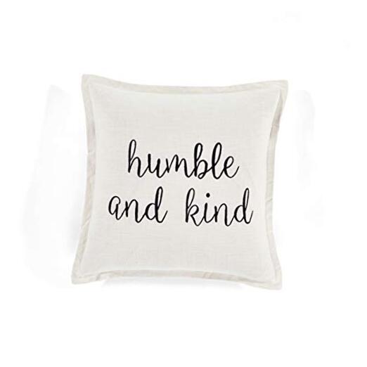 Humble and Kind Script Decorative Throw Pillow Cover, 20