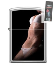 Zippo 82319 woman wet white bikini Lighter + FLINT PACK