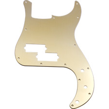 Pickguard, for P-Bass, 13 hole, Anodized Aluminum, Gold