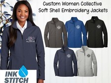 Ink Stitch Custom Logo Texts Stitching Collective Soft Shell Jackets