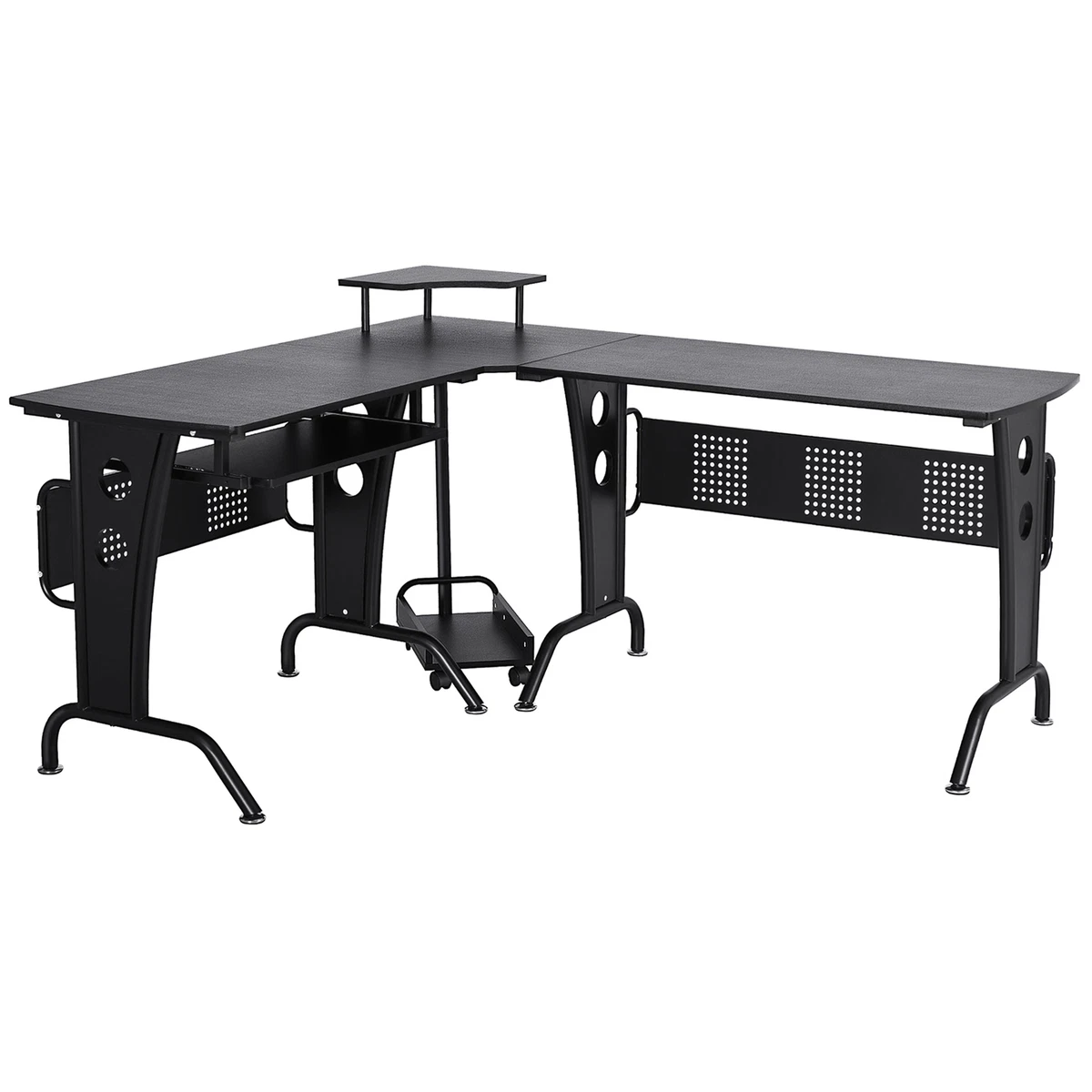 Black corner gaming desk online