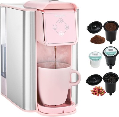 Pink Coffee Maker 3-in-1 Single Serve Coffee Machine