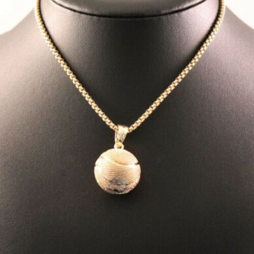 Gold Round Basketball Pendant Chain/Necklace Jewelry Fashion Gifts
