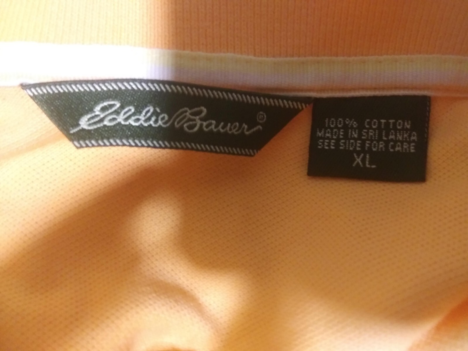Eddie Bauer Button-Up Orange Cheddar Solid Color … - image 4
