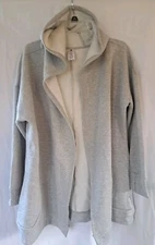 Women's Active Life Heavy Gray Open Sweater Jacket/ Size XXL
