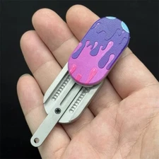 Creative Ice Cream Fidget Slider EDC Metal Push Haptic Slider Kawaii Fidget Toys