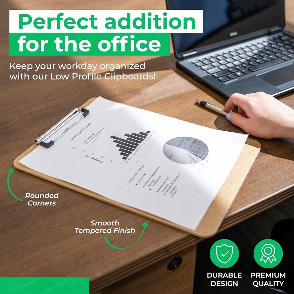 Clipboards with Low Profile Clips (Set of 30) Wood Clipboards Bulk 30