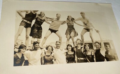 Rare Antique American Asbury Park Beach Stunt Snapshot Photo! New Jersey! C.1920