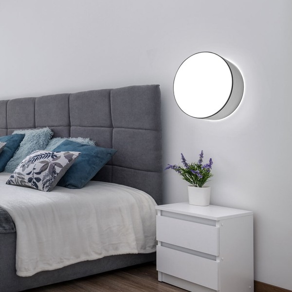 Wand Lampe Grau Design Strahler Rund Wohn Ess Zimmer Beleuchtung Spot Leuchte-image