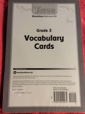 VOCABULARY CARDS SEALED GRADE 3 CALIFORNIA'S TREASURE MACMILLAN MCGRAW-HILL