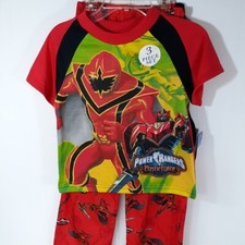 Power RANGERS Pajamas Boy's size 6 NEW 3 piece Shorts Shirt Pants Pjs Set NWT