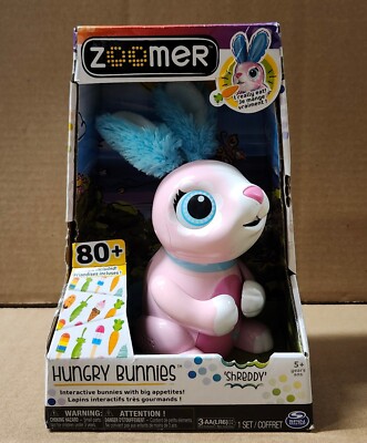 Spin Master Zoomer Hungry Bunnies Shreddy Pink Interactive