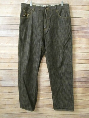 LRG Lifted Research Denim Black Jeans Pants 5 Pocket Relaxed Fit Straight 38