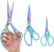 Scissors All Purpose, Sharp Titanium Blades Shears, Rubber Comfort Grip Handle,