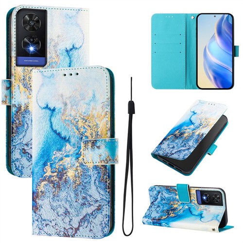 Shockproof Painted Wallet Book Cover for ZTE Blade A52 A73 A53 V40S V60 A75 A35 - Picture 2 of 30