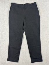 Eileen Fisher Pants Womens M Black Pull On Stretch Pockets Organic Cotton Zip