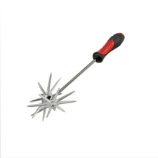 Hand-Held Garden Cultivator, Tumbler, Rotary Tiller, Chrome Gardeningrake